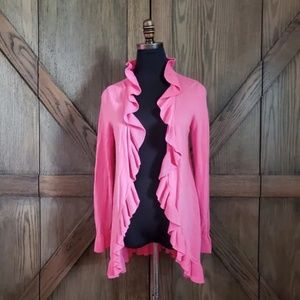 Lilly Pulitzer Pink Ruffle Cardigan S